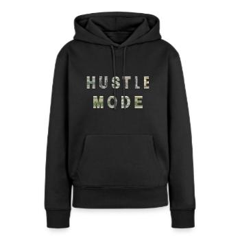 Hustler Mode Argent Texture Inspiration - Sweat à capuche Premium bio Femme - noir - Devant - Julia (174cm)