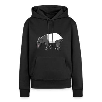 Tapir Zootier - Frauen Premium Bio Hoodie - Schwarz - Vorne - Julia (174cm)