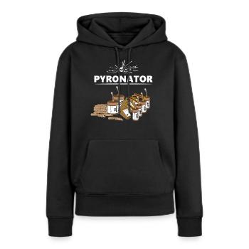 PYRONATOR Feux d'artifice Pyro - Sweat à capuche Premium bio Femme - noir - Devant - Julia (174cm)