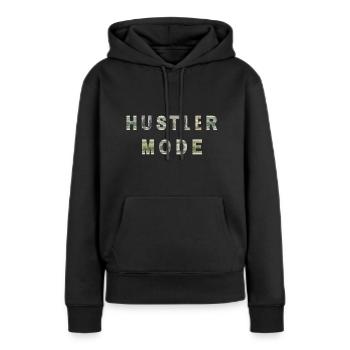Hustler Mode Argent Texture Inspiration - Sweat à capuche Premium bio Femme - noir - Devant - Julia (174cm)
