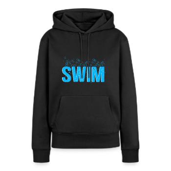Nager - Sweat à capuche Premium bio Femme - noir - Devant - Julia (174cm)