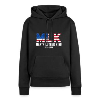 Journée Martin Luther King, Jr. - Sweat à capuche Premium bio Femme - noir - Devant - Julia (174cm)