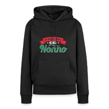 Opa Großvater Vintage Großvater - Frauen Premium Bio Hoodie - Schwarz - Vorne - Julia (174cm)