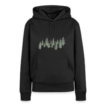 Arbres arbres - forêt - Sweat à capuche Premium bio Femme - noir - Devant - Julia (174cm)