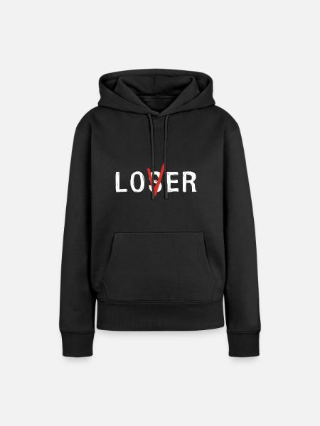 Verlierer oder Liebhaber - Frauen Premium Bio Hoodie - Schwarz