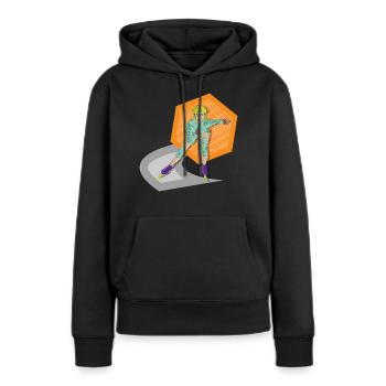 Freizeitsport skaten Skater Skaterin Roller Girl - Frauen Premium Bio Hoodie - Schwarz - Vorne - Julia (174cm)