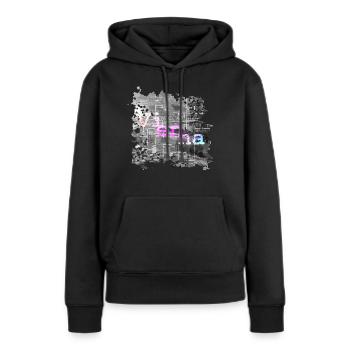 Vienne - Sweat à capuche Premium bio Femme - noir - Devant - Julia (174cm)