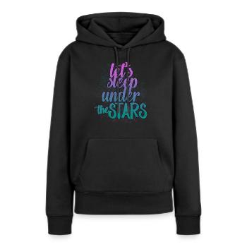 Ciel étoilé - Sweat à capuche Premium bio Femme - noir - Devant - Julia (174cm)