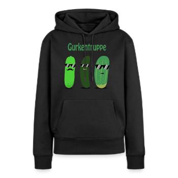 Concombre - concombre - soupe de concombre - Sweat à capuche Premium bio Femme - noir - Devant - Julia (174cm)