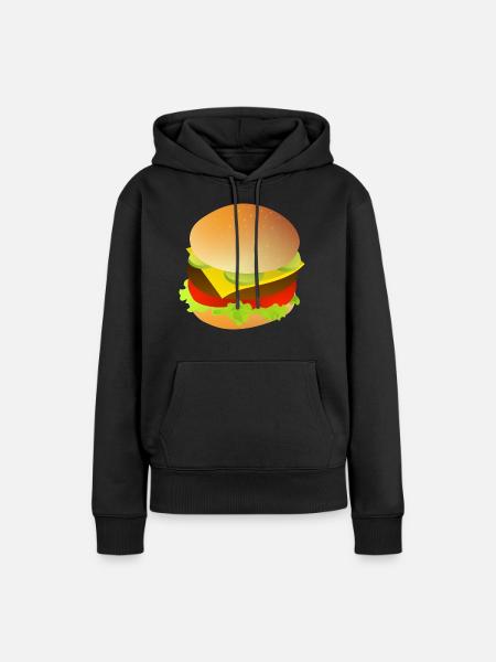 Burger - Frauen Premium Bio Hoodie - Schwarz