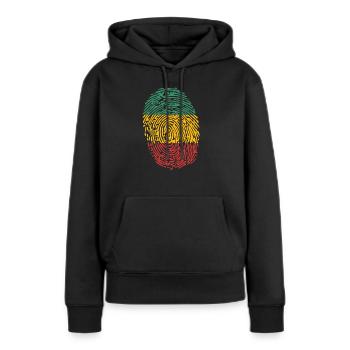 rasta - Sweat à capuche Premium bio Femme - noir - Devant - Julia (174cm)