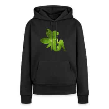 Fee - Frauen Premium Bio Hoodie - Schwarz - Vorne - Julia (174cm)