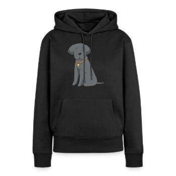 Dog - Frauen Premium Bio Hoodie - Schwarz - Vorne - Julia (174cm)