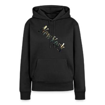 New York City SKYLINE NY - Sweat à capuche Premium bio Femme - noir - Devant - Julia (174cm)
