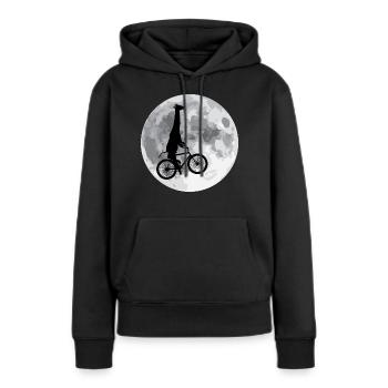 fou - Sweat à capuche Premium bio Femme - noir - Devant - Julia (174cm)