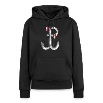 Combat Pologne - Sweat à capuche Premium bio Femme - noir - Devant - Julia (174cm)