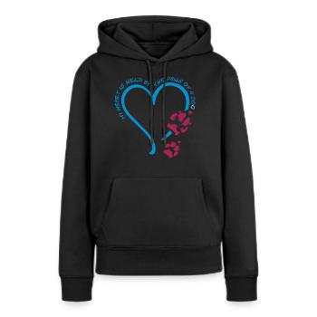 My heart is held by the paws of a dog - Women’s Premium Organic Hoodie - black - Front - Julia (174cm)