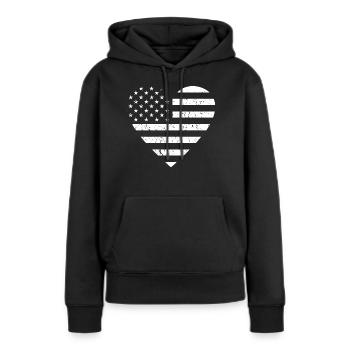 Amerika Love - Frauen Premium Bio Hoodie - Schwarz - Vorne - Julia (174cm)