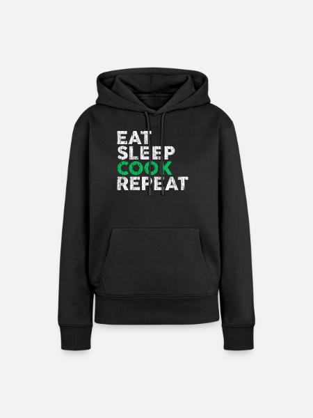 Koch kochen - Frauen Premium Bio Hoodie - Schwarz