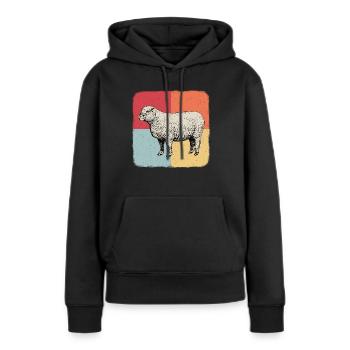 Schafbock Schaf Lamm Cooles Geschenk - Frauen Premium Bio Hoodie - Schwarz - Vorne - Julia (174cm)