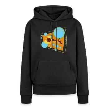 Lachs - Frauen Premium Bio Hoodie - Schwarz - Vorne - Julia (174cm)