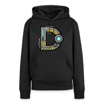 Buchstabe D Geschenk Name Roboter Technik nerd - Frauen Premium Bio Hoodie - Schwarz - Vorne - Julia (174cm)