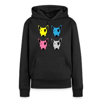 Pit Bull Bull Terrier CMYK - Sweat à capuche Premium bio Femme - noir - Devant - Julia (174cm)