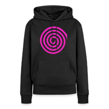 Spirale - Frauen Premium Bio Hoodie - Schwarz - Vorne - Julia (174cm)