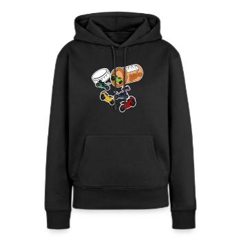 Motorrad Superbike Biker Geschenk · Tabletten - Frauen Premium Bio Hoodie - Schwarz - Vorne - Julia (174cm)