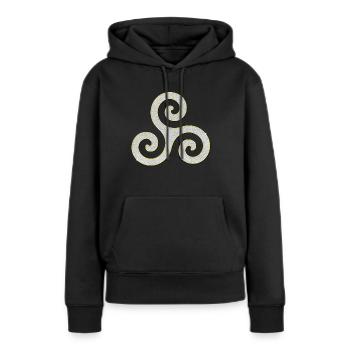 Triskele comme un bijou - Sweat à capuche Premium bio Femme - noir - Devant - Julia (174cm)