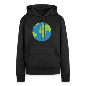 Welt - Frauen Premium Bio Hoodie - Schwarz - Vorne - Julia (174cm)