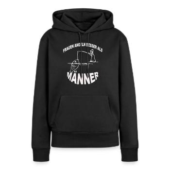 Frauen angeln besser als Männer T-Shirt - Frauen Premium Bio Hoodie - Schwarz - Vorne - Julia (174cm)