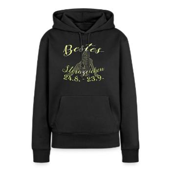Sternzeichen Jungfrau - Frauen Premium Bio Hoodie - Schwarz - Vorne - Julia (174cm)