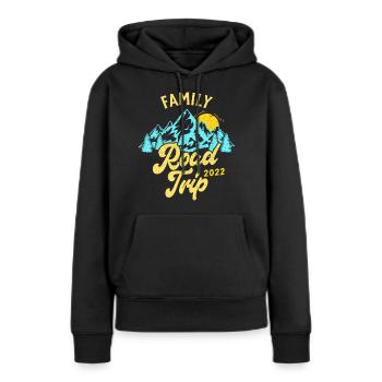 Vacances D'Été - Road Trip En Famille 2023 - Sweat à capuche Premium bio Femme - noir - Devant - Julia (174cm)
