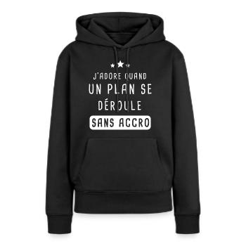 Phrase Culte Agence Tous Risques / Hannibal smith - Sweat à capuche Premium bio Femme - noir - Devant - Julia (174cm)