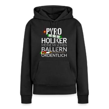 Pyroholiker Pyro Feu d'artifice - Sweat à capuche Premium bio Femme - noir - Devant - Julia (174cm)