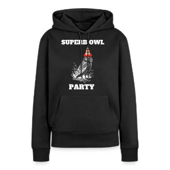 Hervorragende Eulenparty, was wir im Schatten tun - Frauen Premium Bio Hoodie - Schwarz - Vorne - Julia (174cm)
