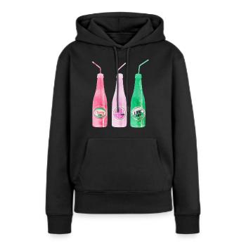 Boissons - Sweat à capuche Premium bio Femme - noir - Devant - Julia (174cm)