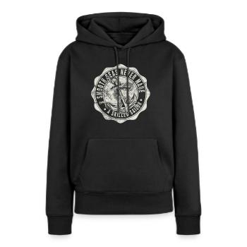 Mers lisses - Sweat à capuche Premium bio Femme - noir - Devant - Julia (174cm)