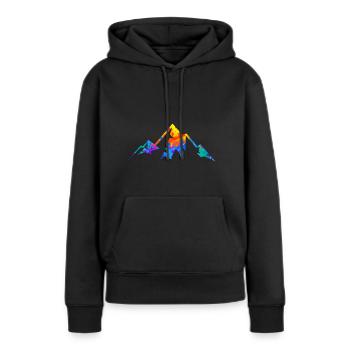 Berge Berg Alpen Geschenk - Frauen Premium Bio Hoodie - Schwarz - Vorne - Julia (174cm)