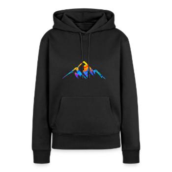 Berge Berg Alpen Geschenk - Frauen Premium Bio Hoodie - Schwarz - Vorne - Julia (174cm)