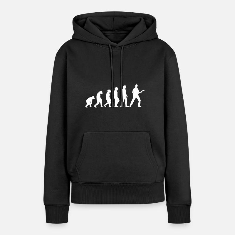 Évolution de la guitare - Sweat à capuche Premium bio Femme - noir