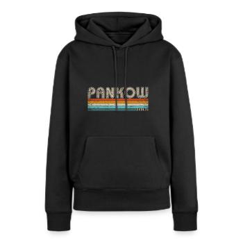 Pankow Berlin Hauptstadt Bezirk Kiez Retro 80er - Frauen Premium Bio Hoodie - Schwarz - Vorne - Julia (174cm)