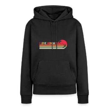 Kitesurfer liebe montage kitesurfing outfit - Frauen Premium Bio Hoodie - Schwarz - Vorne - Julia (174cm)