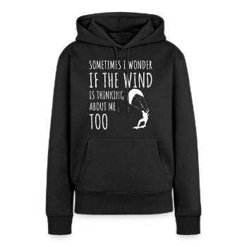 Kitesurfer witziger spruch retro kitesurfing - Frauen Premium Bio Hoodie - Schwarz - Vorne - Julia (174cm)