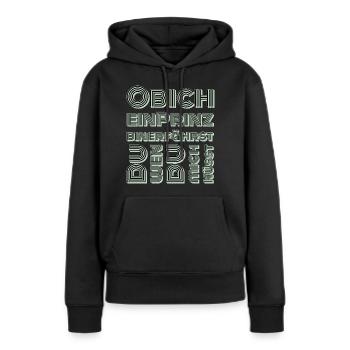 Küss mich ich bin ein Prinz - Frauen Premium Bio Hoodie - Schwarz - Vorne - Julia (174cm)