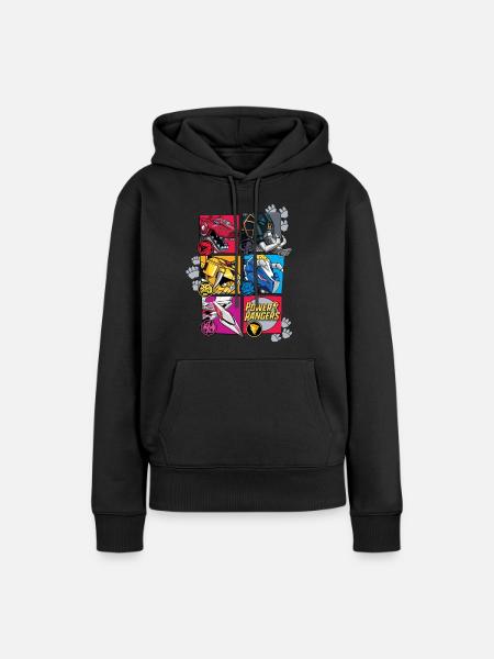 Power Rangers All Five Zords - Women’s Premium Organic Hoodie - black