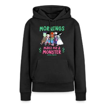 Universal Monsters Mornings Make Me A Monster - Sweat à capuche Premium bio Femme - noir - Devant - Julia (174cm)