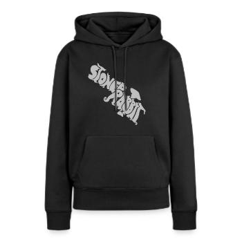 Stoned Rabbit Schriftzug - Frauen Premium Bio Hoodie - Schwarz - Vorne - Julia (174cm)