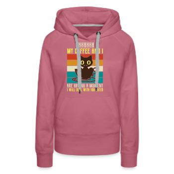 shhhhh mon café- Dictons de café -Cadeaux de café - Sweat à capuche Premium bio Femme - mauve - Devant - Isabella (175cm)